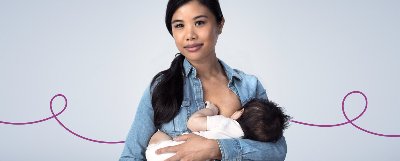 Image of a mom breastfeeding her baby