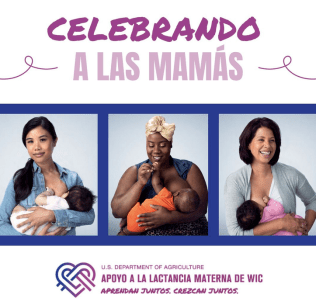 Celebrating Moms Including Image of Three Breastfeeding Moms